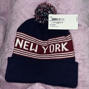 AMERICAN APPAREL New York Knit Beanie with Pom NWT one size unisex